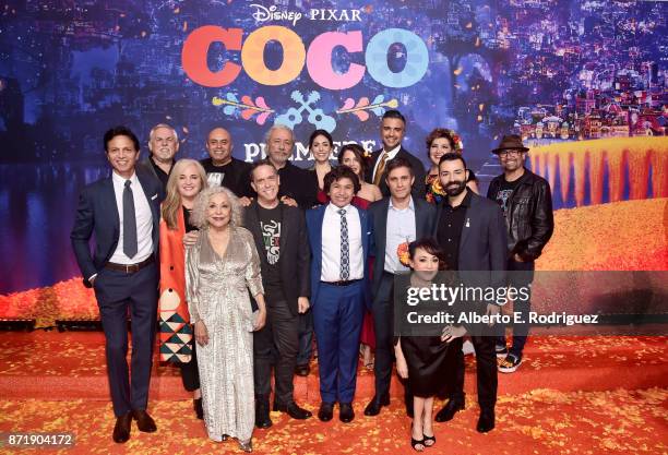 Actors Benjamin Bratt and John Ratzenberger, Producer Darla K. Anderson, Actors Renee Victor and Herbert Siguenza, Director Lee Unkrich, Actors...