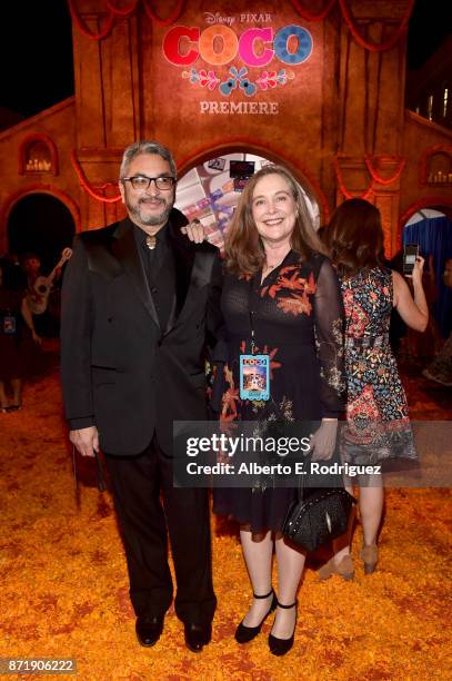 Playwright and film consultant Octavio Solis and guest at the U.S. Premiere of Disney-Pixars "Coco" at the El Capitan Theatre on November 8 in...