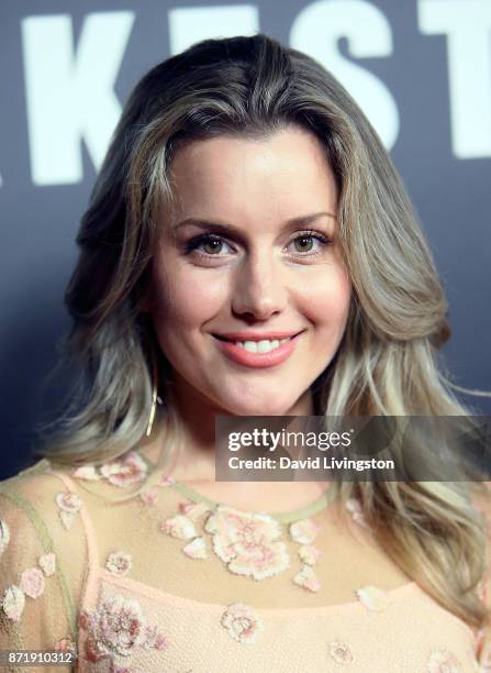 Actress Caggie Dunlop attends the premiere of Focus Features' "Darkest Hour" at the Samuel Goldwyn Theater on November 8, 2017 in Beverly Hills,...