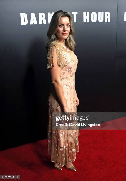 Actress Caggie Dunlop attends the premiere of Focus Features' "Darkest Hour" at the Samuel Goldwyn Theater on November 8, 2017 in Beverly Hills,...