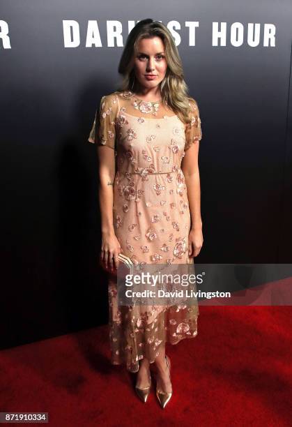 Actress Caggie Dunlop attends the premiere of Focus Features' "Darkest Hour" at the Samuel Goldwyn Theater on November 8, 2017 in Beverly Hills,...