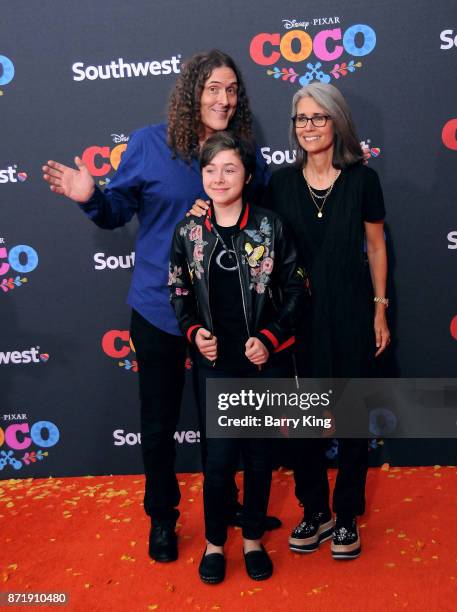 Musician Weird Al Yankovic, daughter Nina Yankovic and wife Suzanne Yankovic attend the U.S. Premiere of Disney Pixar's 'Coco' at El Capitan Theatre...