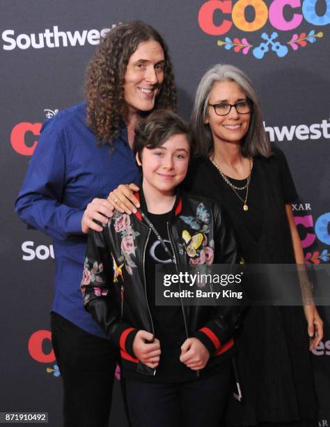 Musician Weird Al Yankovic, daughter Nina Yankovic and wife Suzanne Yankovic attend the U.S. Premiere of Disney Pixar's 'Coco' at El Capitan Theatre...