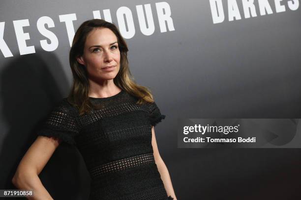 Claire Forlani attends the Premiere Of Focus Features' "Darkest Hour" at Samuel Goldwyn Theater on November 8, 2017 in Beverly Hills, California.