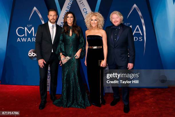 Jimi Westbrook, Karen Fairchild, Kimberly Schlapman, and Philip Sweet of Little Big Town attend the 51st annual CMA Awards at the Bridgestone Arena...