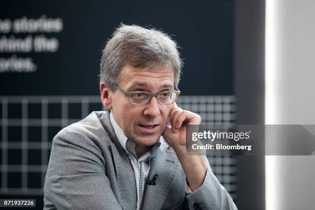 Ian Bremmer, president of Eurasia Group Ltd., speaks during a Bloomberg Television interview at the Asia-Pacific Economic Cooperation CEO Summit in...