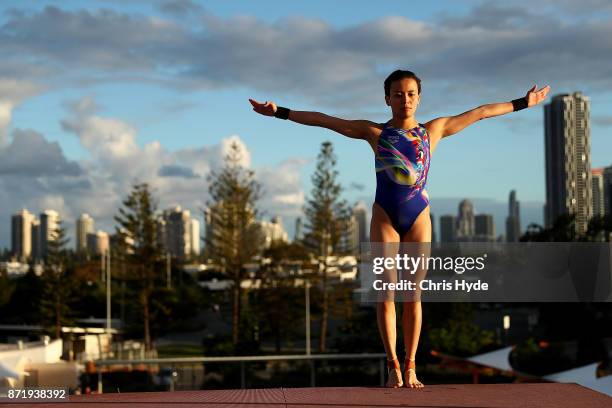 Cheong Jun Hoong of Malaysia dives in the warm up during the FINA Gold Coast Diving Grand Prix at the Gold Coast Aquatic Centre on November 9, 2017...