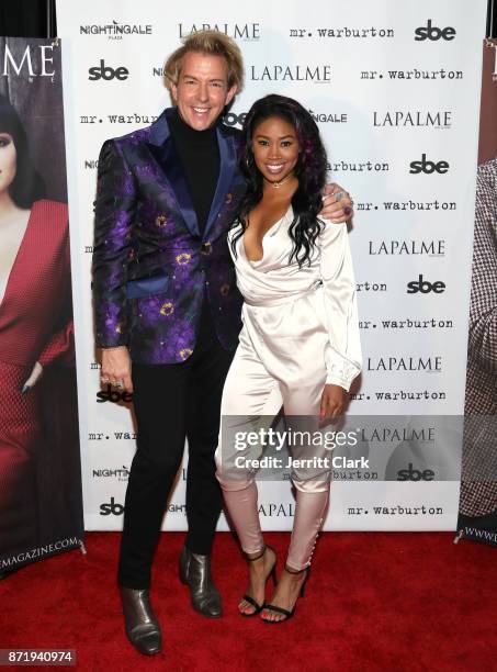 Derek Warburton, Co-Owner and Creative Director of LAPALME Magazine and Ariane Andrew attend LaPalme Magazine fall cover party at Nightingale Plaza...