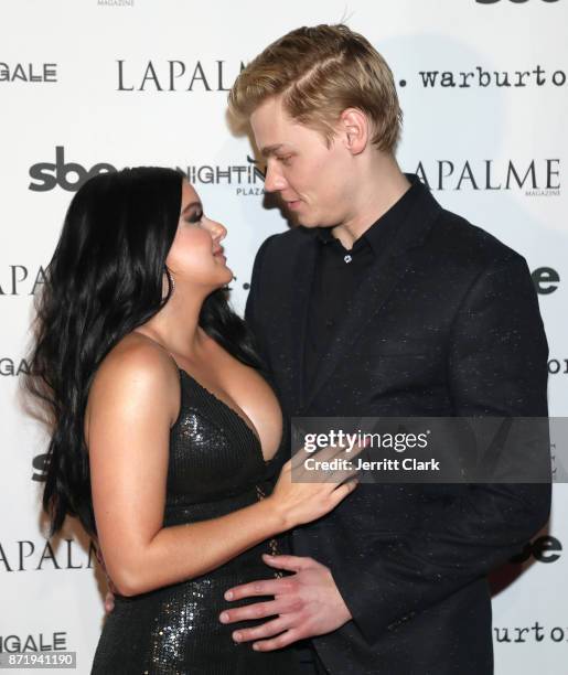 Actress Ariel Winter and Levi Meaden attend LaPalme Magazine fall cover party at Nightingale Plaza on November 8, 2017 in Los Angeles, California.