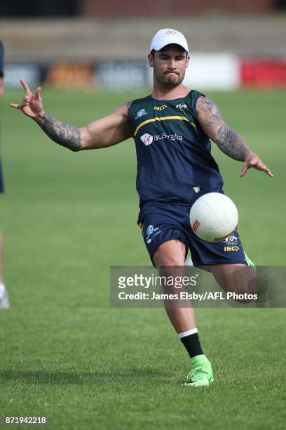 Chad Wingard in action during an Australia International Rules Series Training Session at Adelaide Oval on November 9, 2017 in Adelaide, Australia.
