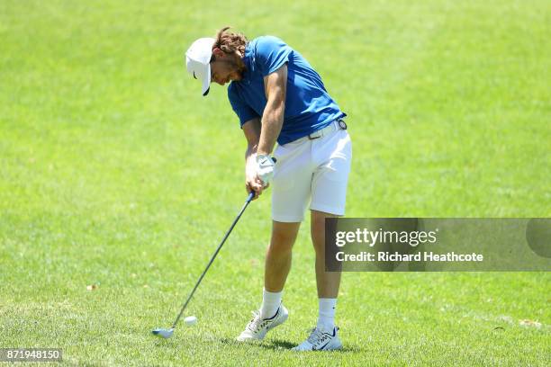 Tommy Fleetwood of England in action during the pro-am for the Nedbank Golf Challenge at Gary Player CC on November 08, 2017 in Sun City, South...