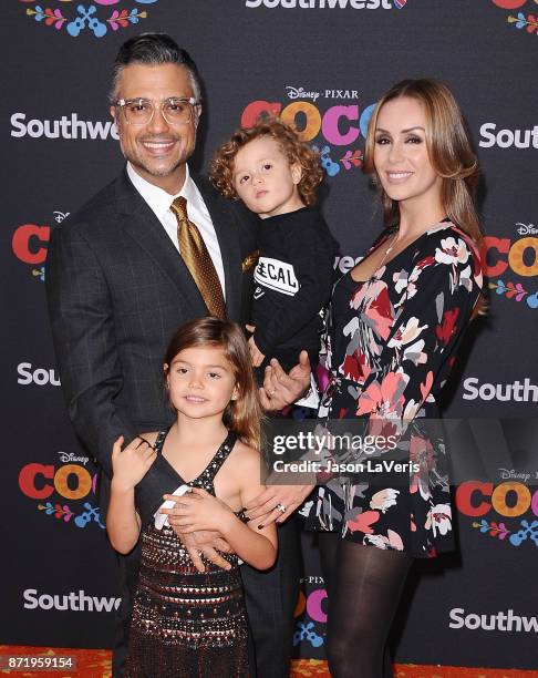 Actor Jaime Camil, wife Heidi Balvanera and children Elena Camil and Jaime Camil attend the premiere of "Coco" at El Capitan Theatre on November 8,...