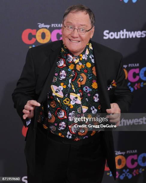 John Lasseter arrives at the premiere of Disney Pixar's "Coco" at El Capitan Theatre on November 8, 2017 in Los Angeles, California.