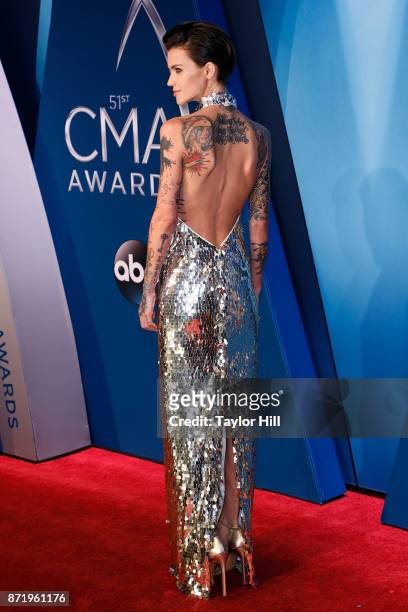 Ruby Rose attends the 51st annual CMA Awards at the Bridgestone Arena on November 8, 2017 in Nashville, Tennessee.