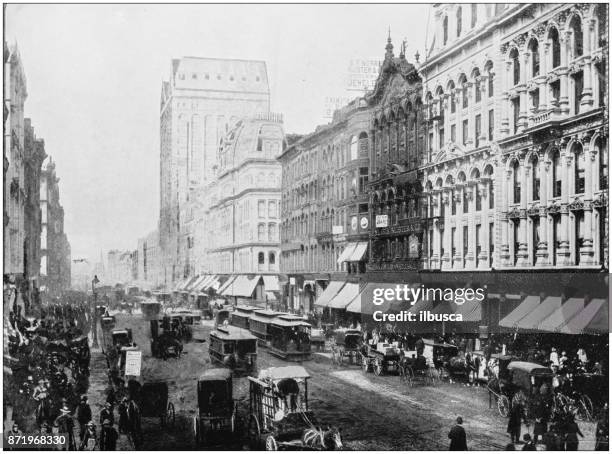 antique photograph of world's famous sites: chicago - 20th century stock illustrations