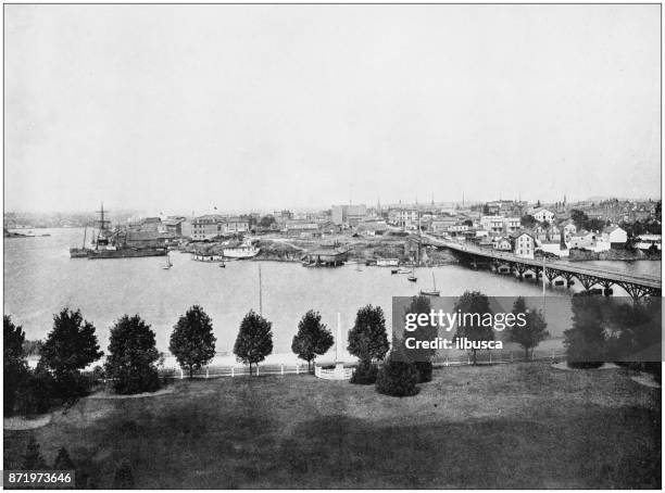 antique photograph of world's famous sites: victoria - 19th century bc stock illustrations