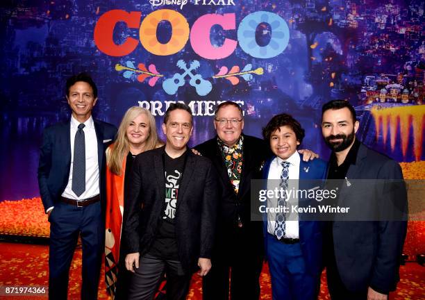 Actor Benjamin Bratt, producer Darla K. Anderson, director Lee Unkrich, executive producer John Lasseter, actor Anthony Gonzalez and co-director...