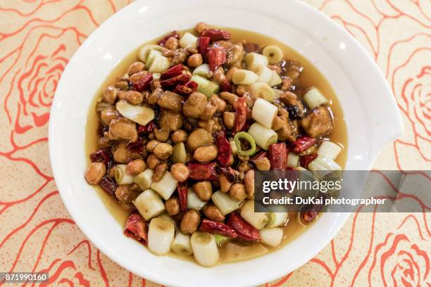 kung pao chicken in chengdu china - kung pao stock pictures, royalty-free photos & images
