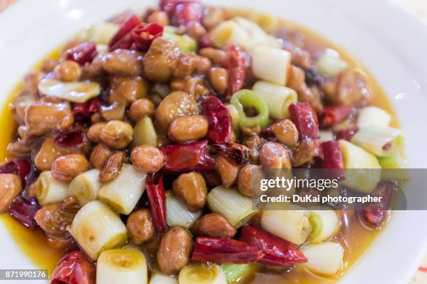 kung pao chicken in chengdu china - kung pao stock pictures, royalty-free photos & images