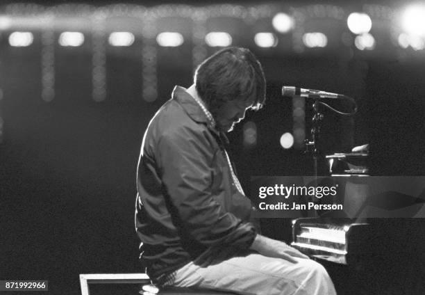 Brian Wilson of The Beach Boys performing at Tivoli Gardens Copenhagen, Denmark, June 1980.