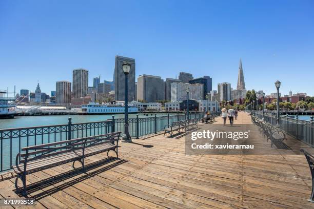 san francisco downtown from pier 7 - water's edge stock pictures, royalty-free photos & images