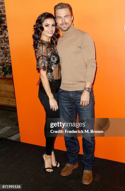 Hayley Erbert and professional dancer Derek Hough attend Ember Launch Celebrating a Journey Through Temperature and Taste at Goya Studios on November...