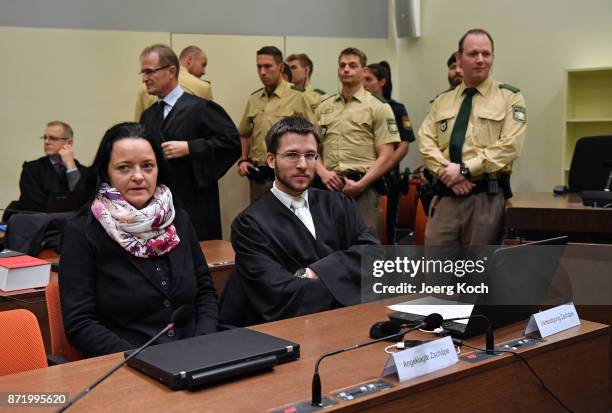 Main defendant Beate Zschaepe and her lawyer Mathias Grasel wait for the 386th day of her trial on terror charges in connection with the neo-Nazi NSU...