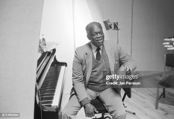 American jazz pianist Hank Jones in the recording studio Copenhagen, Denmark, 1991.