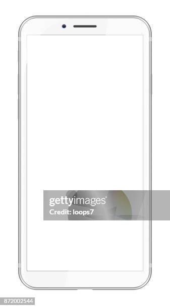white modern smartphone - white smart phone stock illustrations