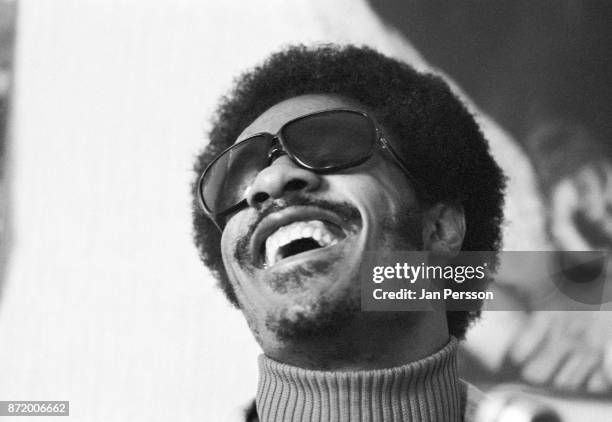 Stevie Wonder at MIDEM, Cannes, France, January 1974.