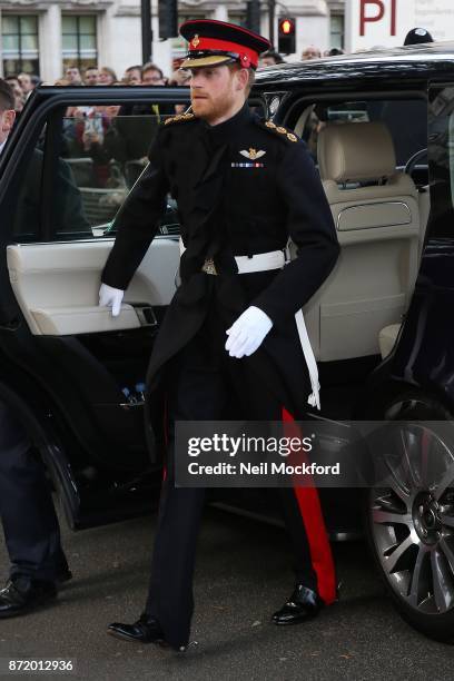 Prince Harry arrives at the Field of Remembrance at Westminster Abbey on November 9, 2017 in London, England.