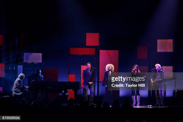 Jimmy Webb and Little Big Town perform during the 51st annual CMA Awards at the Bridgestone Arena on November 8, 2017 in Nashville, Tennessee.