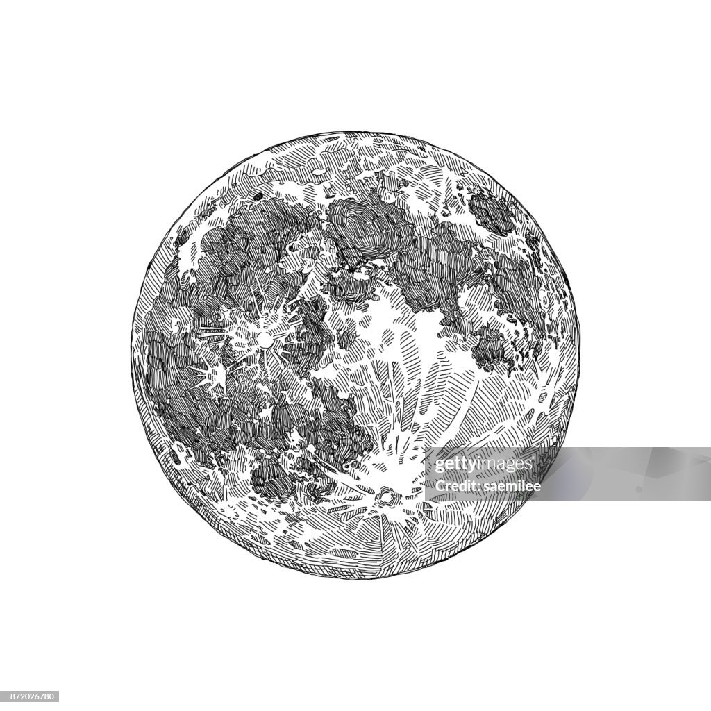 Schets van de volle maan