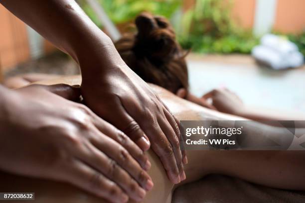 Massage in a spa of hotel Anantara Si Kao Resort & Spa, south of Krabi, Thailand. Located on the soft white sands of Changlang Beach, Anantara Si Kao...