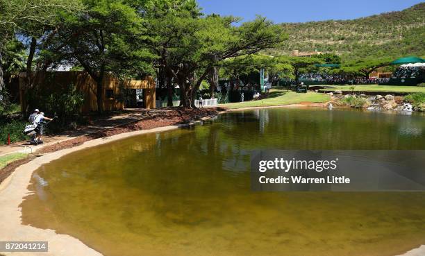 Louis Oosthuizen of South Africa walks to the ninth green during the first round of the Nedbank Golf Challenge at Gary Player CC on November 9, 2017...