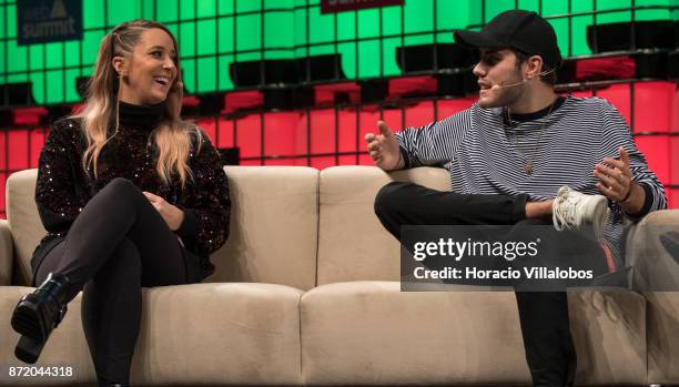 Jenna Marbles , YouTube Star, and Alfie Deyes , YouTube Star, Pointless Blog, discuss with Mark Russell , Managing Editor, British Vogue, about "Cult...