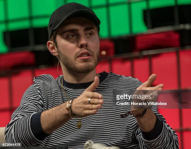 YouTube Star, Alfie Deyes, of Pointless Blog attends a discussion about "Cult of personality" during the final day of Web Summit in Altice Arena on...
