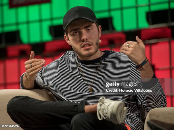 YouTube Star, Alfie Deyes, of Pointless Blog attends a discussion about "Cult of personality" during the final day of Web Summit in Altice Arena on...