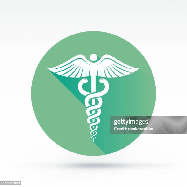 caduceus icon - caduceus stock illustrations