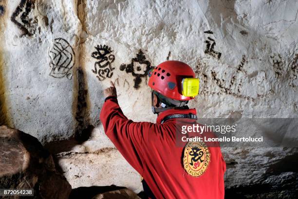 An interior view of the “Grotta dei Cervi” on July 31, 2017 in Salento, Italy. Initially named the Cave of Aeneas in reference to the Trojan Aeneas...