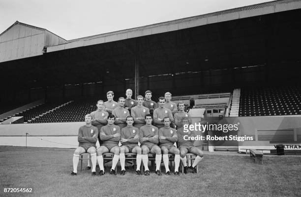 Leyton Orient Football Club, UK, 16th August 1967. Not in order: Tony Ackerman, Peter Allen, Malcom Slater, Barry Fry, Tommy Anderson, John Snedden,...