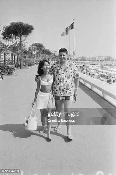Antony Moynihan , 3rd Baron Moynihan, and girlfriend Luthgarda Maria Beltran del Rosa Fernandezin Cannes, France, 24th August 1967.