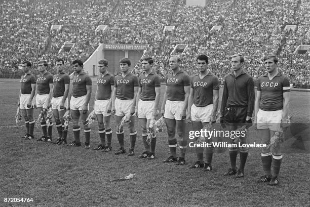 The Russian National team at Luzhniki Stadium, former Central Lenin Stadium, Moscow,, 25th August 1967.