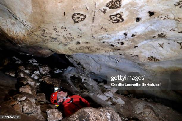 An interior view of the “Grotta dei Cervi” on July 31, 2017 in Salento, Italy. Initially named the Cave of Aeneas in reference to the Trojan Aeneas...