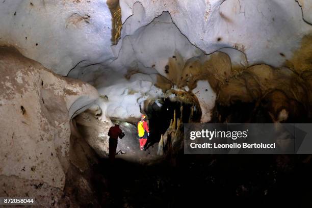 An interior view of the “Grotta dei Cervi” on July 31, 2017 in Salento, Italy. Initially named the Cave of Aeneas in reference to the Trojan Aeneas...