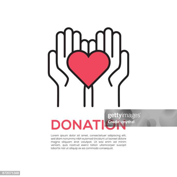 donation concept - volunteer logo stock illustrations