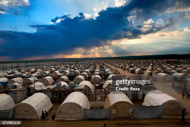 View of Kabarto refugee camp, now home to many of the Yazidi forced to flee the city of Sinjar, taken by ISIS on August 3rd then subsequently...