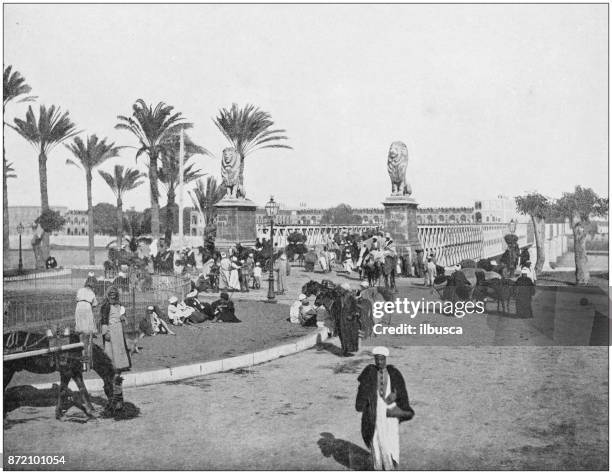 antique photograph of world's famous sites: cairo - 1900 stock illustrations