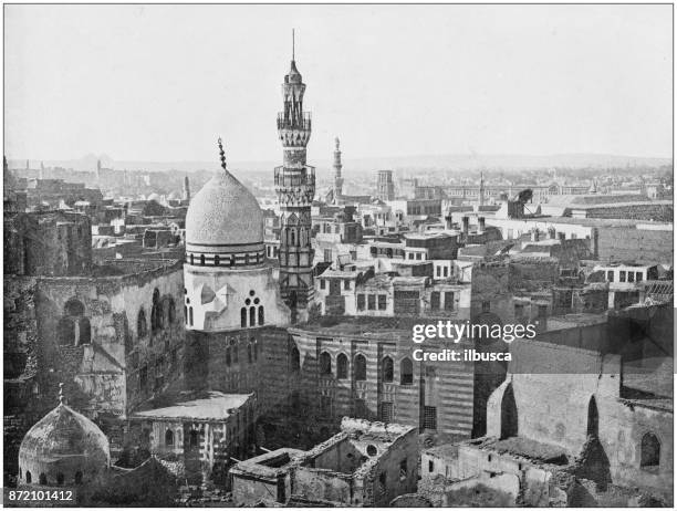 antique photograph of world's famous sites: cairo - cairo cityscape stock illustrations