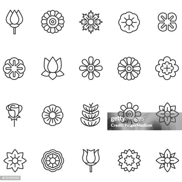 flower icons - rose flower stock illustrations